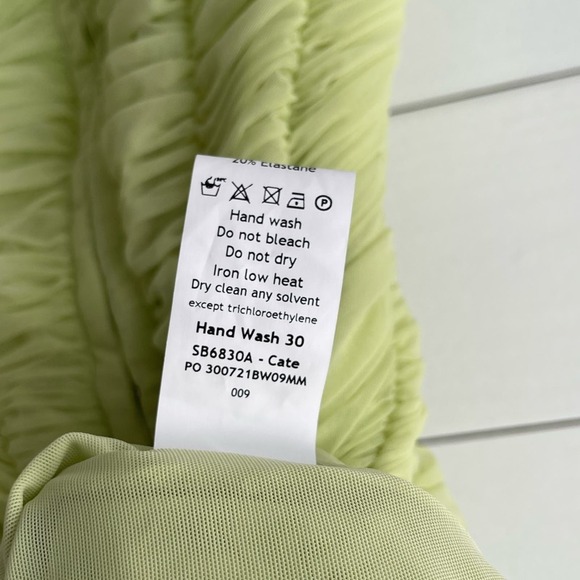 House of CB Cate Lime Rushed Mesh Mini Dress Size Small NEW - Picture 8 of 10